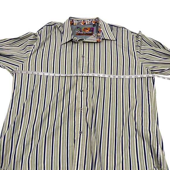 Robert Graham Multicolor Stripe Long Sleeve Flipped Cuff Shirt Men's Size 3XL - Picture 7 of 9